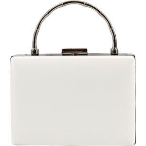 Women G Style 13-White Imported Push Lock Evening Cocktail Party Formal Clutch